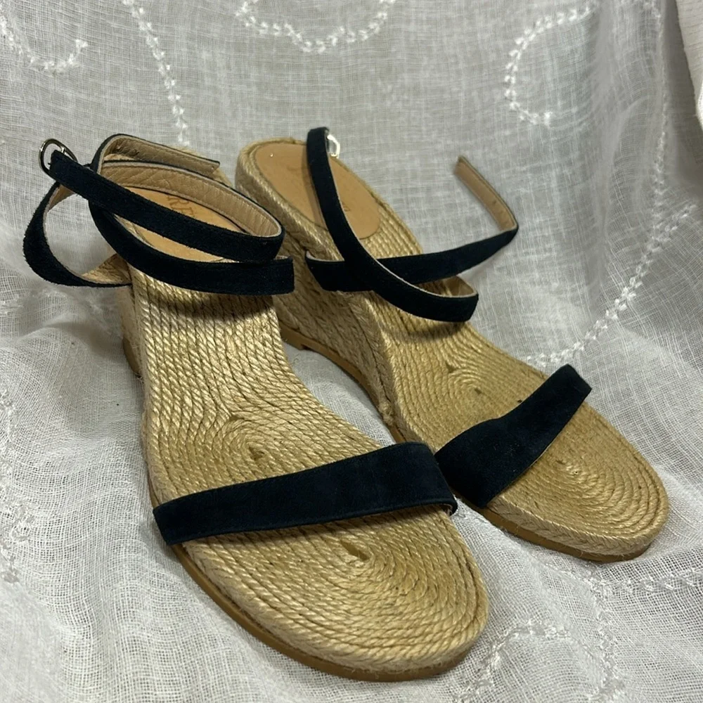 J Crew almost NEW leather espadrilles wedges